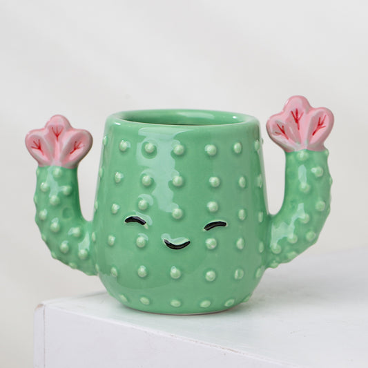 Green Funny Cactus Pot